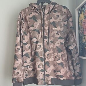 Simms Tan and Black Camo Hoodie Jacket XXL
